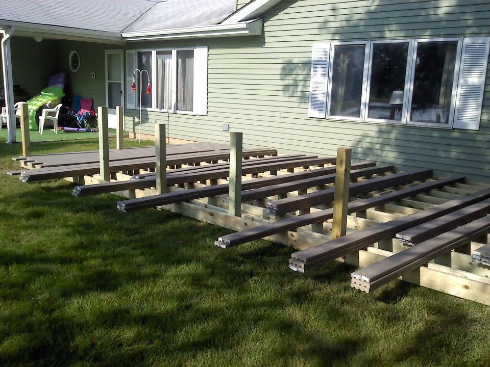 Deck framing in progress