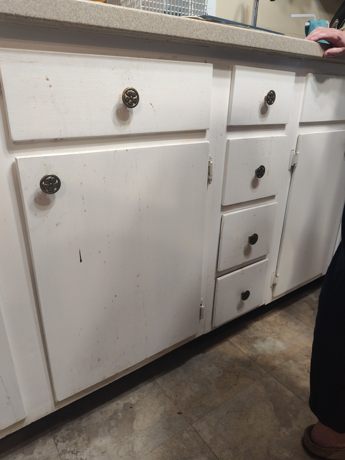 The cabinet bank before the new dishwasher went in